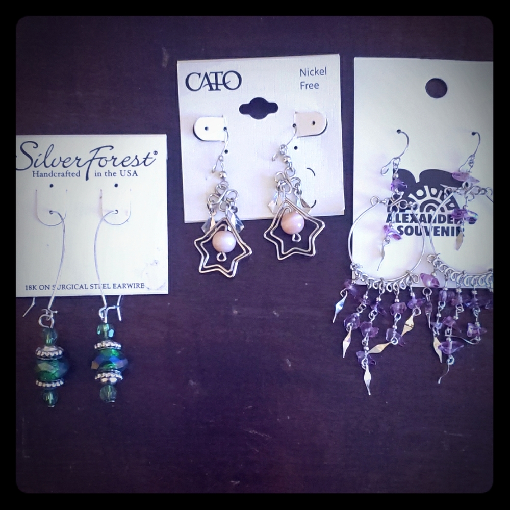 3 pairs fashion earrings